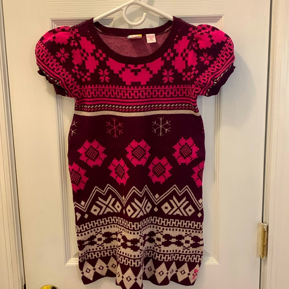 Roxy, girls sweater Fairaisle print dress, size 6, EUC